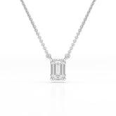1 CT Emerald Cut Lab Grown Diamond Solitaire Pendant